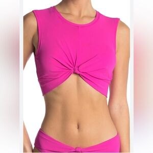 Fuchsia Robin Piccone two piece Olivia knot bikini.